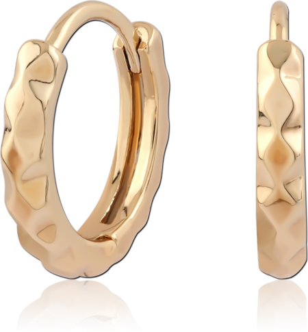 STERLING SILVER 925 GOLD PLATED 18K  HUGGIES PAIR