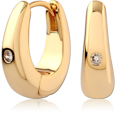 STERLING SILVER 925 GOLD PLATED 18K HUGGIES PAIR