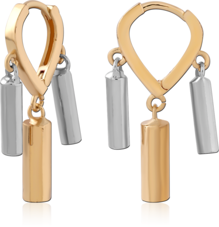 STERLING SILVER 925 GOLD PLATED 18K HUGGIES PAIR