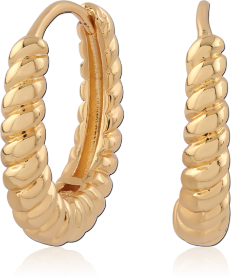 STERLING SILVER 925 GOLD PLATED 18K HUGGIES PAIR