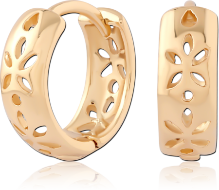 STERLING SILVER 925 GOLD PLATED 18K HUGGIES PAIR