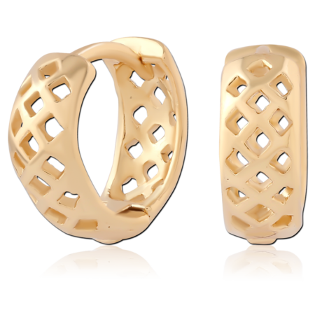 STERLING SILVER 925 GOLD PLATED 18K HUGGIES PAIR