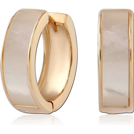 STERLING SILVER 925 GOLD PLATED 18K JEWELED HUGGIES PAIR