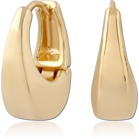 STERLING SILVER 925 GOLD PLATED 18K HUGGIES PAIR