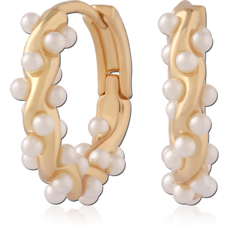 STERLING SILVER 925 GOLD PLATED 18K JEWELED HUGGIES PAIR