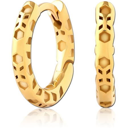 GOLD PVD COATED SURGICAL STEEL HUGGIES PAIR