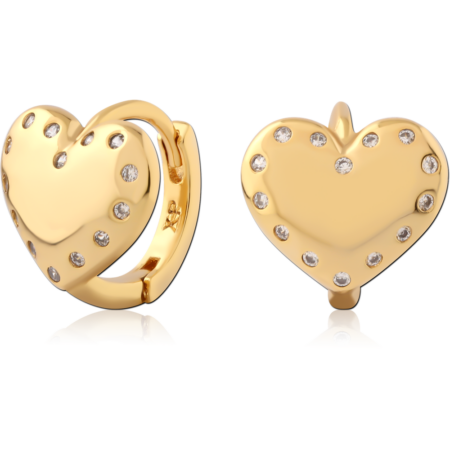 STERLING SILVER 925 GOLD PLATED JEWELED HUGGIES PAIR