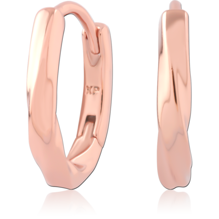 STERLING SILVER 925 ROSE GOLD PLATED HUGGIES PAIR