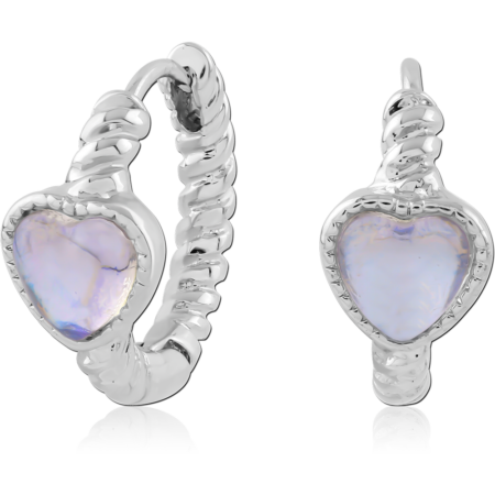 STERLING SILVER 925 PLATED JEWELED HUGGIES PAIR