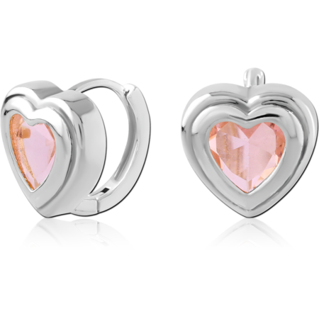 STERLING SILVER 925 PLATED JEWELED HUGGIES PAIR