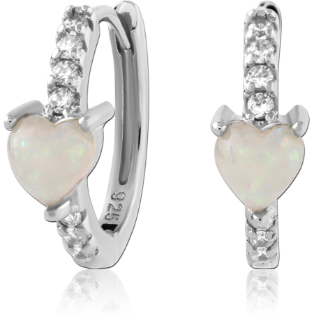 STERLING SILVER 925 PLATED JEWELED HUGGIES PAIR