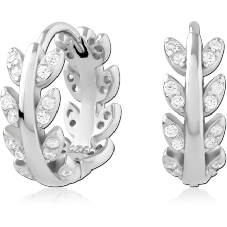 STERLING SILVER 925 PLATED JEWELED HUGGIES PAIR