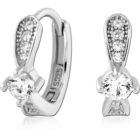 STERLING SILVER 925 PLATED JEWELED HUGGIES PAIR