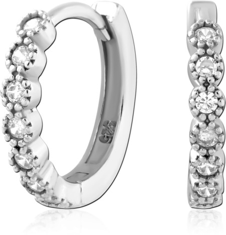 STERLING SILVER 925 PLATED JEWELED HUGGIES PAIR