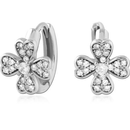 STERLING SILVER 925 PLATED JEWELED HUGGIES PAIR