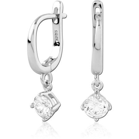 STERLING SILVER 925 PLATED JEWELED HUGGIES PAIR