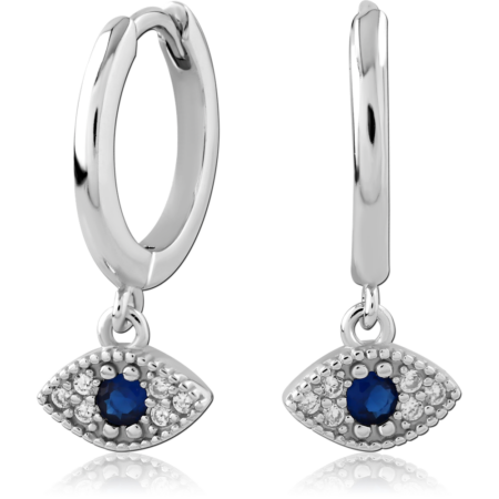 STERLING SILVER 925 PLATED JEWELED HUGGIES PAIR