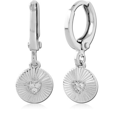 STERLING SILVER 925 PLATED JEWELED HUGGIES PAIR