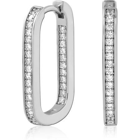 STERLING SILVER 925 PLATED JEWELED HUGGIES PAIR