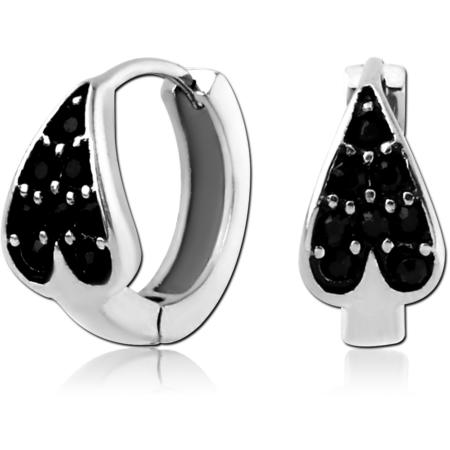 SURGICAL STEEL JEWELED HUGGIES PAIR - CORDATE