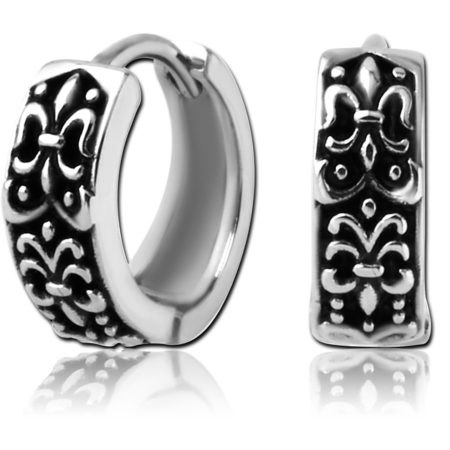 SURGICAL STEEL HUGGIES PAIR - FLEUR DE LIS