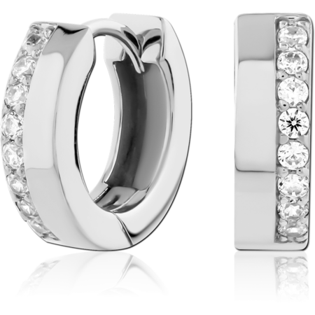 SURGICAL STEEL JEWELED HUGGIES PAIR