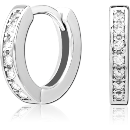 SURGICAL STEEL JEWELED HUGGIES PAIR