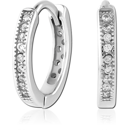 SURGICAL STEEL JEWELED HUGGIES PAIR