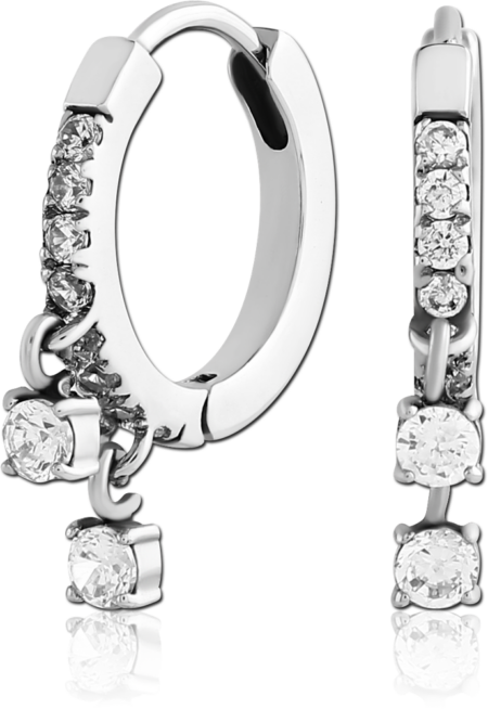 SURGICAL STEEL JEWELED HUGGIES PAIR