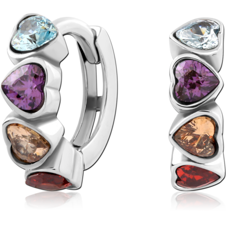 SURGICAL STEEL JEWELED HUGGIES PAIR