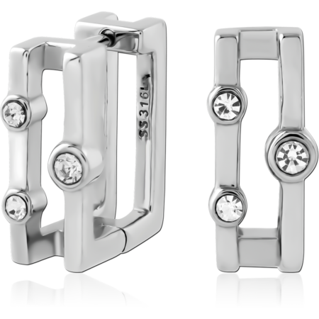 SURGICAL STEEL JEWELED HUGGIES PAIR