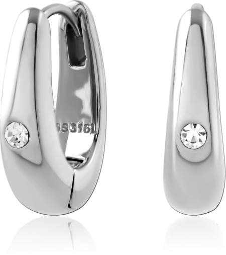 SURGICAL STEEL JEWELED HUGGIES PAIR