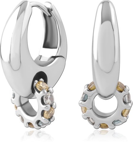 SURGICAL STEEL JEWELED HUGGIES PAIR