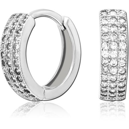 STERLING SILVER 925 JEWELED HUGGIES PAIR
