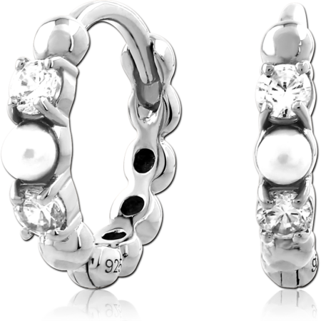 STERLING SILVER 925 JEWELED HUGGIES PAIR