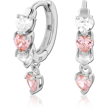 STERLING SILVER 925 JEWELED HUGGIES PAIR