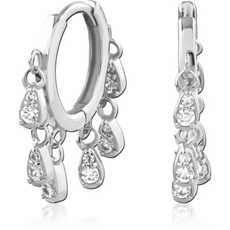 STERLING SILVER 925 JEWELED HUGGIES PAIR