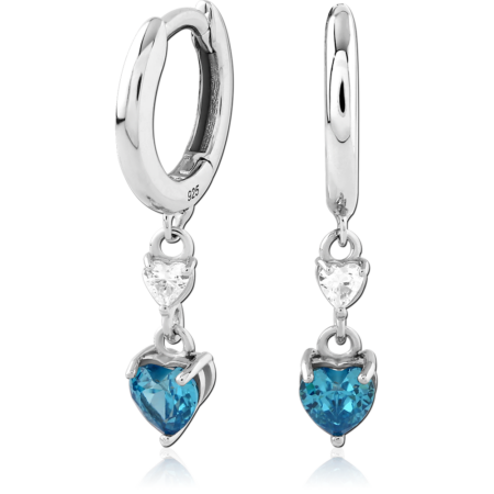 STERLING SILVER 925 JEWELED HUGGIES PAIR