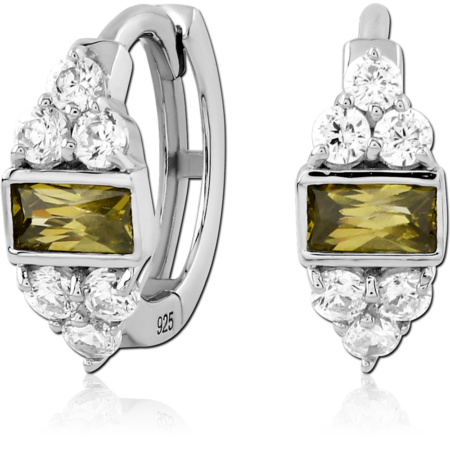 STERLING SILVER 925 JEWELED HUGGIES PAIR