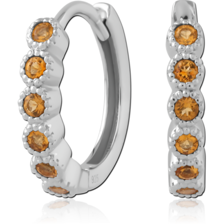 STERLING SILVER 925 JWELED HUGGIES PAIR