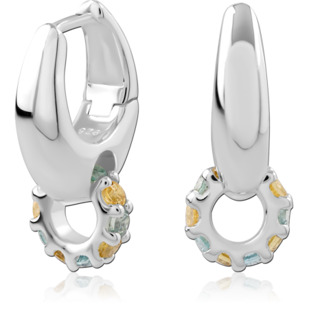 STERLING SILVER 925 PLATED JEWELED HUGGIES PAIR