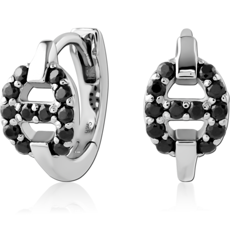 STERLING SILVER 925 PLATED JEWELED HUGGIES PAIR