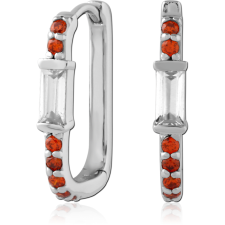 STERLING SILVER 925 PLATED JEWELED HUGGIES PAIR