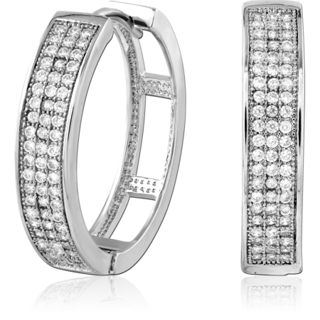 STERLING SILVER 925 JEWELED HUGGIES PAIR