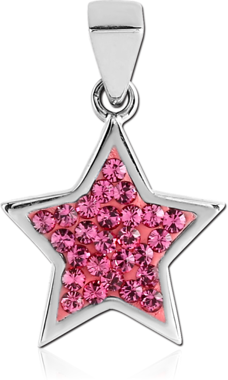 SURGICAL STEEL CRYSTALINE JEWELED PENDANT