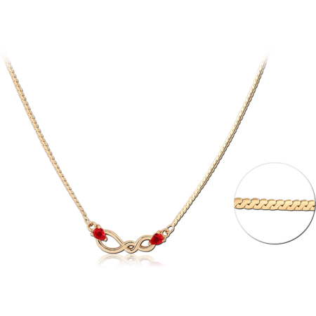 STERLING SILVER 925 18K GOLD PLATED JEWELED NECKLACE WITH PENDANT