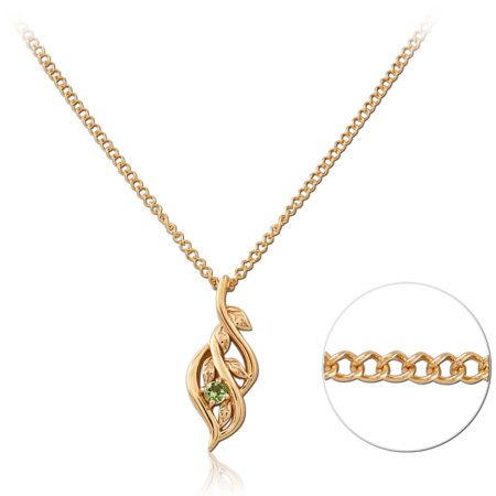 STERLING SILVER 925 18K GOLD PLATED JEWELED NECKLACE WITH PENDANT