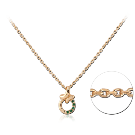 STERLING SILVER 925 18K GOLD PLATED JEWELED NECKLACE WITH PENDANT