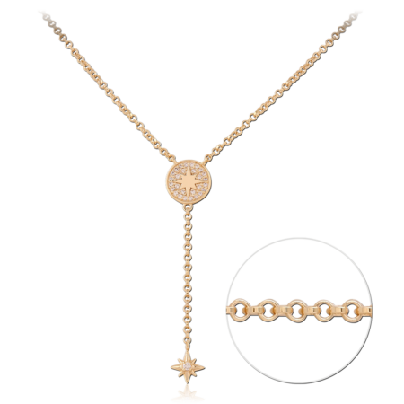 STERLING SILVER 925 18K GOLD PLATED JEWELED NECKLACE WITH PENDANT