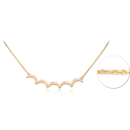 STERLING SILVER 925 18K GOLD PLATED JEWELED NECKLACE WITH PENDANT